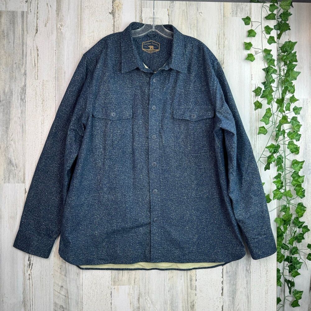 Freedom Foundry Heather Dark Blue/ Chomis Flannel Long Sleeve Shirt Men Size XXL
